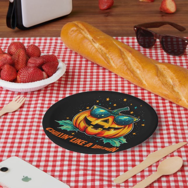 Kosmischer Cooler Jack-O-Space Pappteller (Picknick)