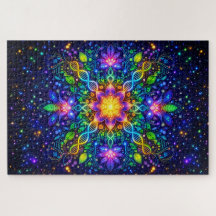 Kosmischer DNA-Mandala & Neonflora: Maximalist"