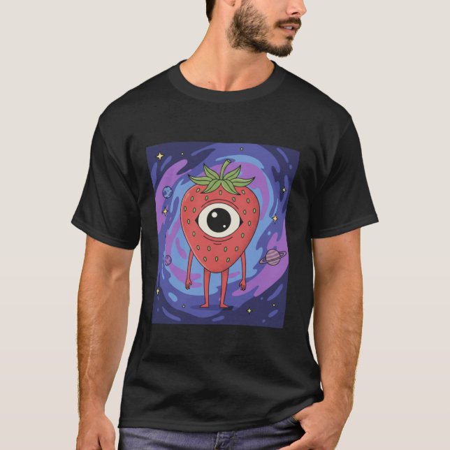 Kosmischer Erdbeer-Alien – Süße Sci-Fi-Frucht   T-Shirt (Vorderseite)
