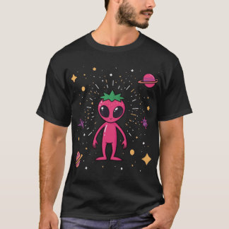 Kosmischer Erdbeer-Alien – Süße Sci-Fi-Frucht T-Shirt