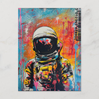 Kosmischer Explorer #2 - Pop Art Astronaut Postkar Postkarte