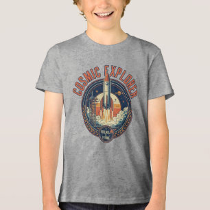 Kosmischer Explorer-Raketenraumschiff Zukunft Tri-Blend Shirt