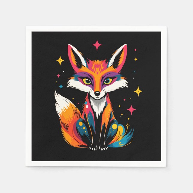 Kosmischer Fox Serviette (Vorderseite)