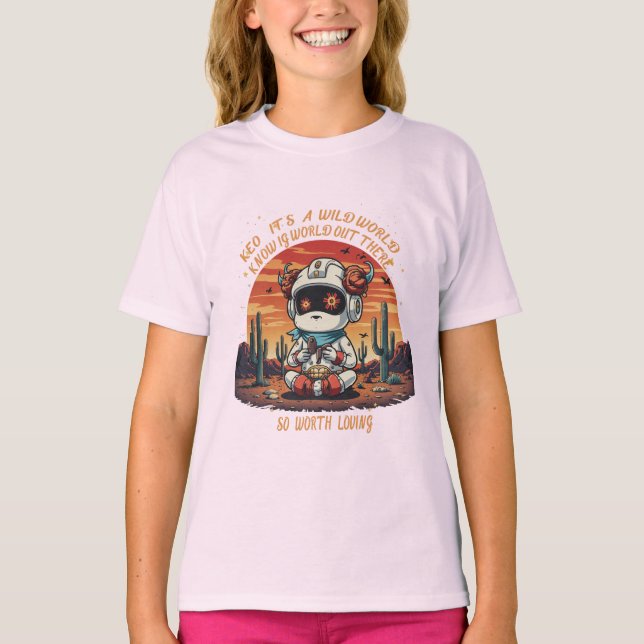 Kosmischer Frieden in einer wilden Welt T-Shirt (Vorderseite)