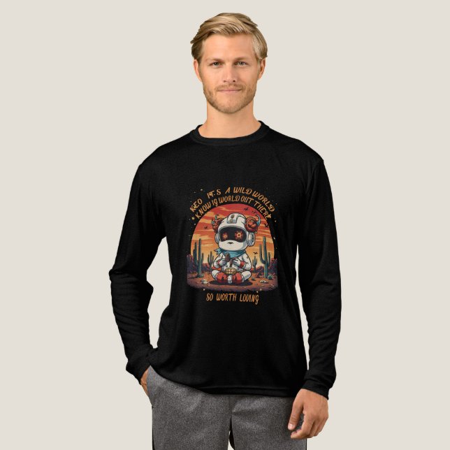 Kosmischer Frieden in einer wilden Welt Tri-Blend Shirt (Volle Vorderseite)