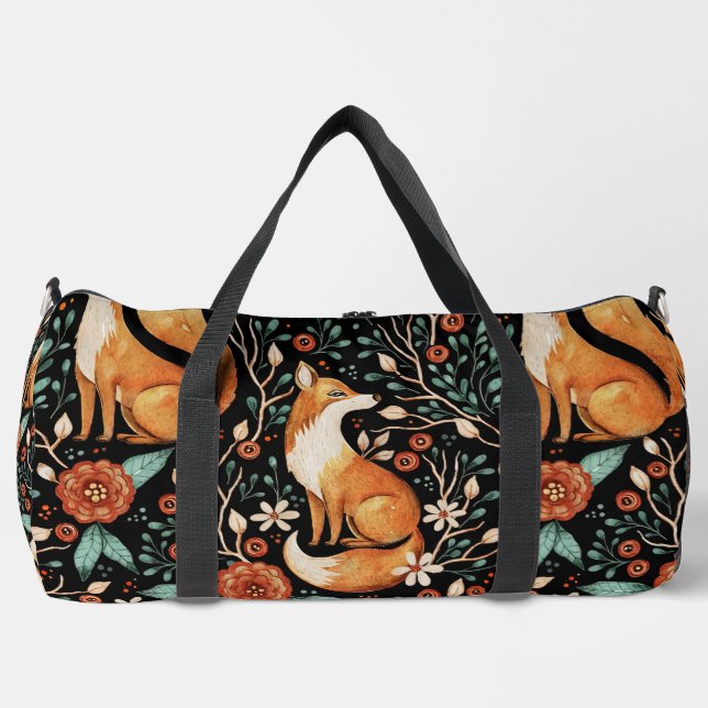 Kosmischer Fuchs und zunehmende Monde Duffle Bag (Vorderseite)