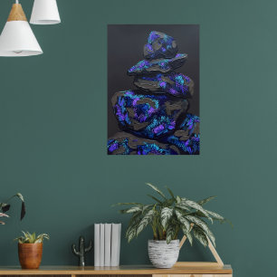Kosmischer Galaxie-Zen-Ausgleichsfelsen-Kunstdruck Poster