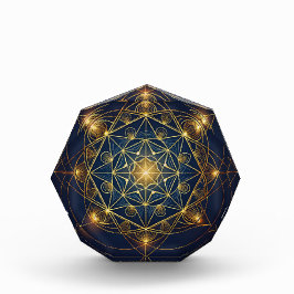 Kosmischer goldener Bauplan Fotoblock