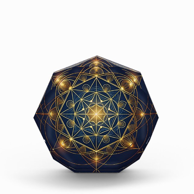 Kosmischer goldener Bauplan Fotoblock (Vorderseite)