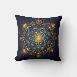 Kosmischer goldener Bauplan Kissen