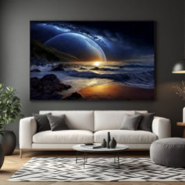 Kosmischer Goldener Fluss Leinwanddruck
