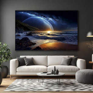 Kosmischer Goldener Fluss Leinwanddruck