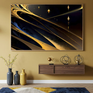 Kosmischer Goldener Fluss Poster