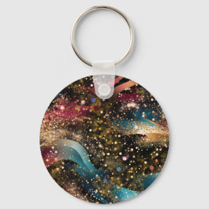 Kosmischer Goldstaub-Abstraktion Schlüsselanhänger