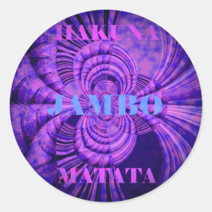 Kosmischer Hakuna-Kunst-Druck Runder Aufkleber