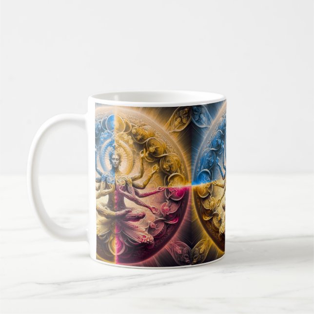 Kosmischer heiliger Geometrie-Gott-Mandala-Becher  Kaffeetasse (Links)