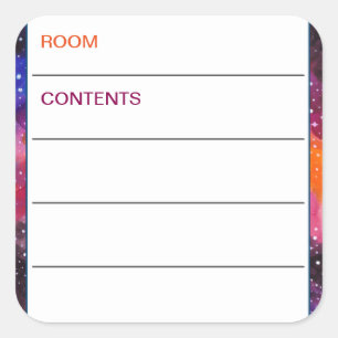 Kosmischer Inhalt des Weltraumtransports Quadratischer Aufkleber