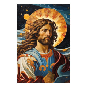 *~* Kosmischer Jesus betroffen Universum Erde AP50 Fotodruck