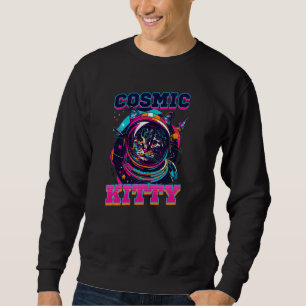 Kosmischer Kätzchen-Design Katzenastronaut Sweatshirt