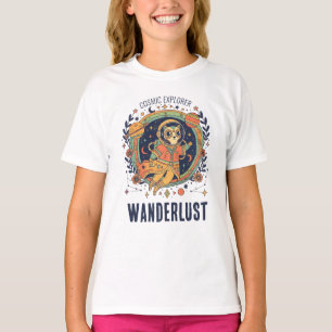 Kosmischer Katzen-Astronaut Weltraum-Entdecker Fer T-Shirt