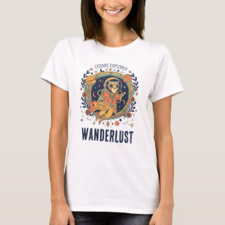 Kosmischer Katzen-Astronaut Weltraum-Entdecker Fer T-Shirt