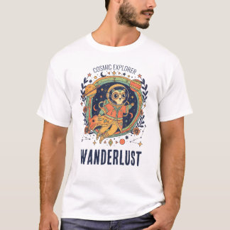 Kosmischer Katzen-Astronaut Weltraum-Entdecker Fer T-Shirt