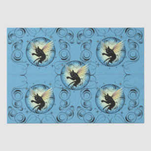 Kosmischer Katzenmond und Stars Seidenpapier