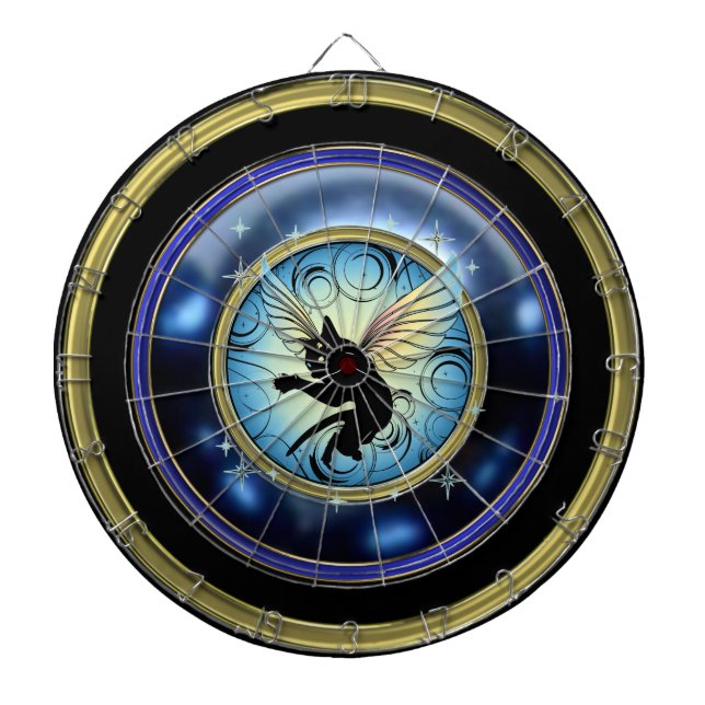 Kosmischer Katzenmond und Sterne Dartscheibe (vorne)