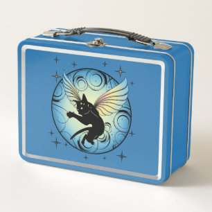 Kosmischer Katzenmond und Sterne Metall Lunch Box