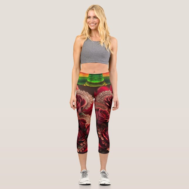 Kosmischer Komfort für Ihre aktiven Lifestyle-Legg Capri Leggings (Vorderseite)