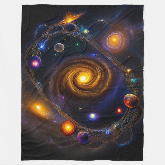 Kosmischer Kranz Fleecedecke