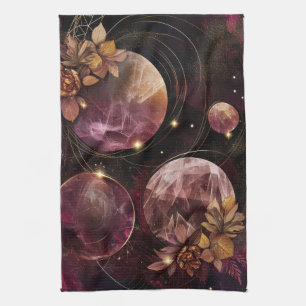 Kosmischer Kristallberingter Planet Fantasie Kunst Geschirrtuch