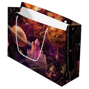 Kosmischer Kristallberingter Planet Fantasie Kunst Große Geschenktüte