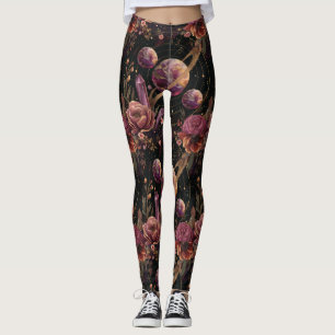 Kosmischer Kristallberingter Planet Fantasie Kunst Leggings