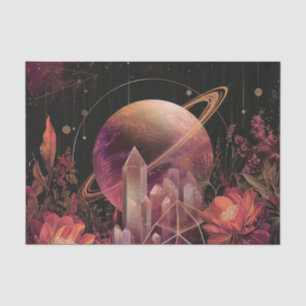 Kosmischer Kristallberingter Planet Fantasie Kunst Seidenpapier
