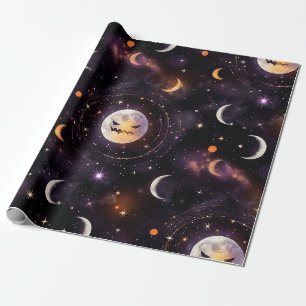 Kosmischer Kürbismond-Bokeh - Gruseliger Himmel Geschenkpapier