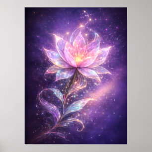Kosmischer Lotusblumen-Wandkunstposter Poster