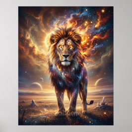 Kosmischer Löwe Stellarer König Poster