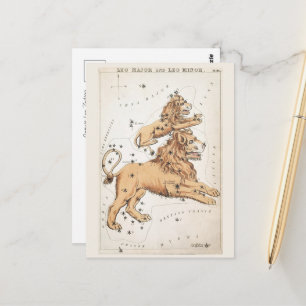 Kosmischer Löwe Zodiac Postkarte