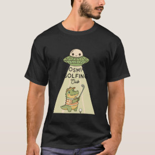 Kosmischer Lustiger Alien-Sport-Golf T-Shirt