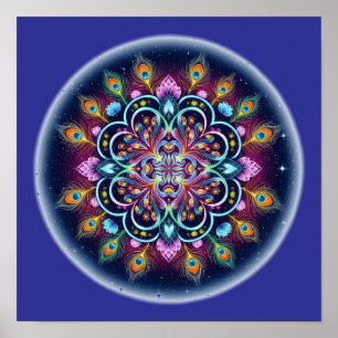 Kosmischer Mandala-Wandkunstposter Poster