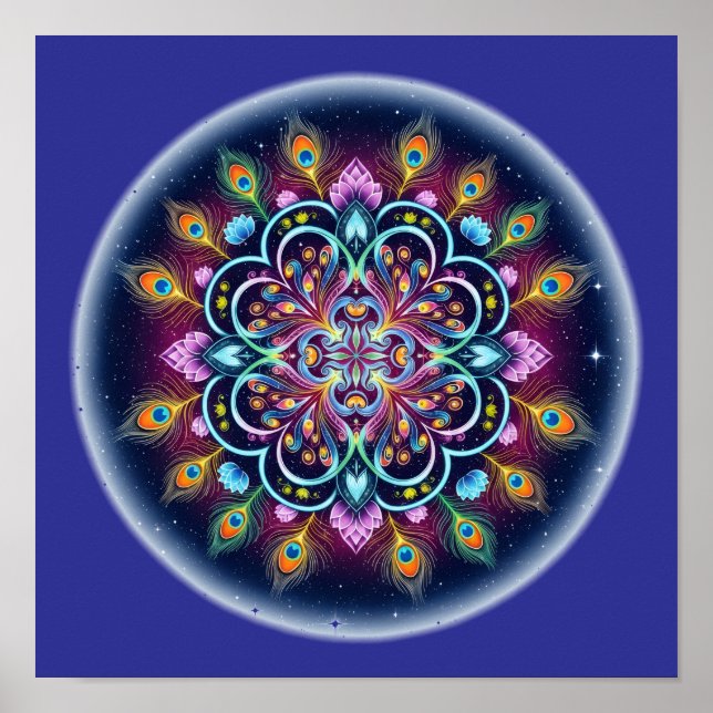 Kosmischer Mandala-Wandkunstposter Poster (Vorne)