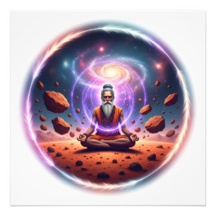 Kosmischer Meditator-Fotoabzug - Galaxie-Kunst Fotodruck