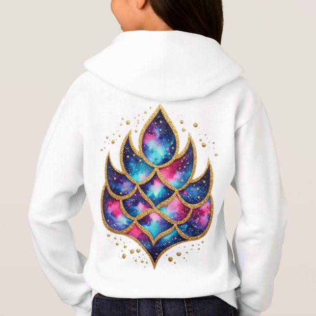 Kosmischer Mermaid-Schwanz Hoodie (Rückseite)