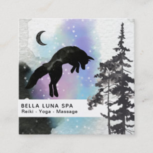 *~* kosmischer Mond, der Fox-RegenbogenShaman Quadratische Visitenkarte