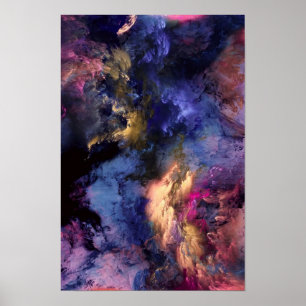 Kosmischer Nebel - Smaragdfeuer Abstrakte Kunst Poster