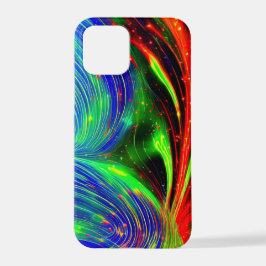 Kosmischer Neon Flow iPhone Case - Abstrakt Red &  iPhone 12 Pro Hülle