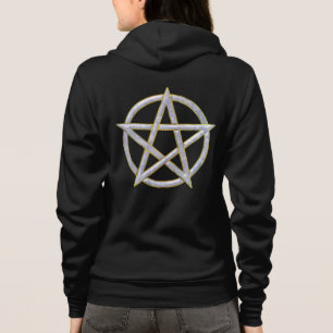 Kosmischer Nexus: Marmor Pentagram Hoodie