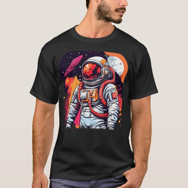 Kosmischer Odyssey-Astronaut in der Weite des Welt T-Shirt (Vorderseite)