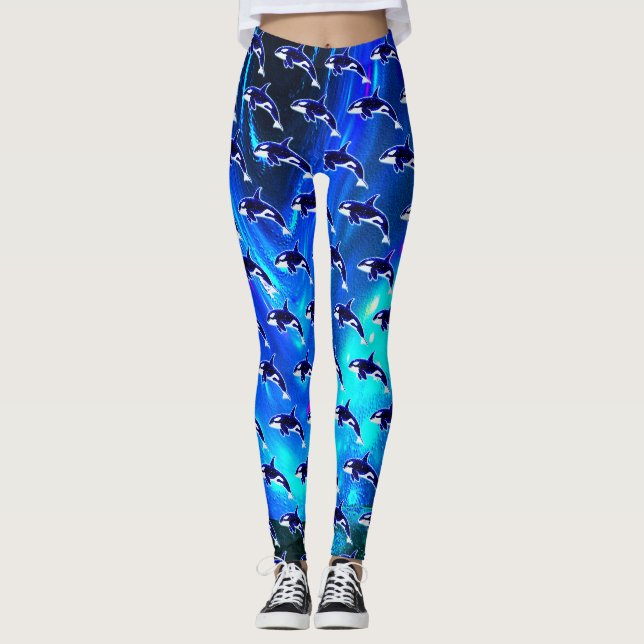 Kosmischer Orca Leggings (Vorderseite)